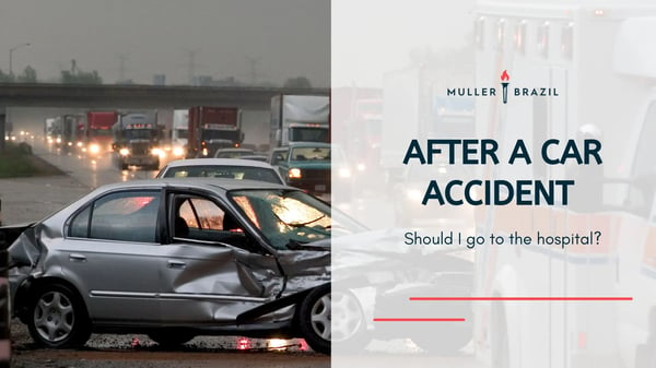 Featured image for blog Should I Go To The Hospital After A Car Accident, picture of a car crash and ambulance